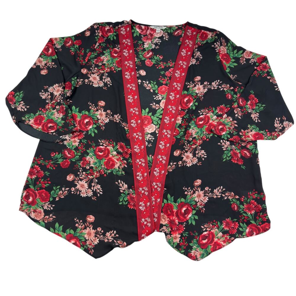 The Pioneer Woman Romantic Feminine Floral Embroidered Kimono Women's Size XXL